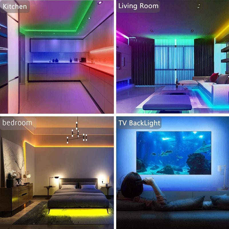 myhomenow.ch Elektronik LED Streifen Lichter Lampe 5050 RGB Flexible Band Diode 5M Controller Room Decor TV Computer Hintergrundbeleuchtung Dekoration Weihnachten