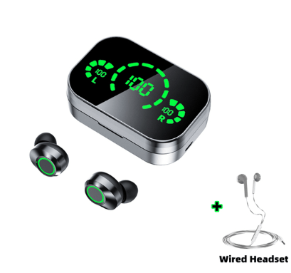 myhomenow.ch Elektronik Black set / usb YD03 Wireless Bluetooth Headset TWS Large Screen Smart Digital Display In Ear Breathing Light