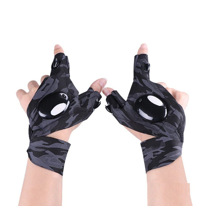 myhomenow.ch Elektronik Camo Set LED Outdoor Flashlight Fishing Half Finger Gloves Sports Lighting Fishing Gloves Lighted Gloves