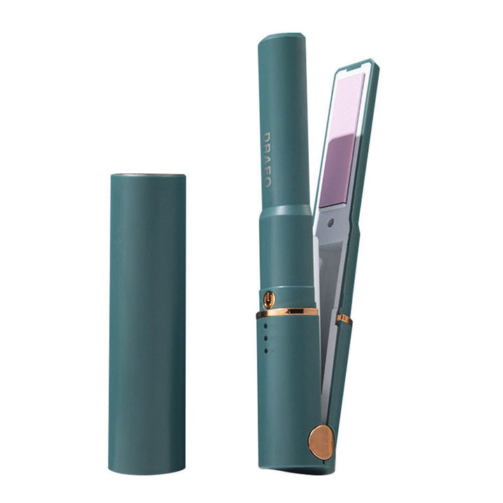 myhomenow.ch Elektronik Dark night green Portable USB Charging Curling Iron