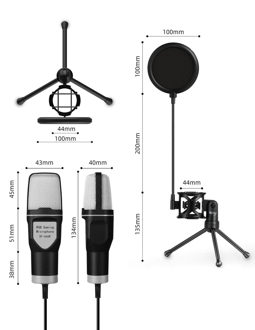 myhomenow.ch Elektronik SF666R Desktop Microphone Live Conference Microphone