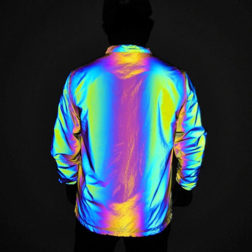 myhomenow.ch Für Ihn Rainbow Luminous Windbreaker Plus Size Jacket