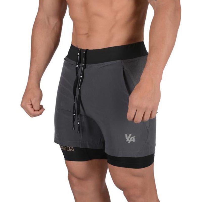 myhomenow.ch Für Ihn Dark Grey / 2XL New Running Shorts Summer Men's Gym Fitness Bodybuilding Training Quick-drying Shorts Men's Jogging Running Sports 2-in-1 Shorts