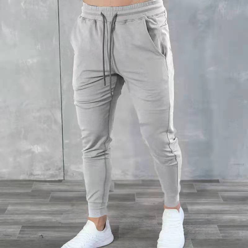 myhomenow.ch Für Ihn Grau / L Slim Fit Fitness Hosen