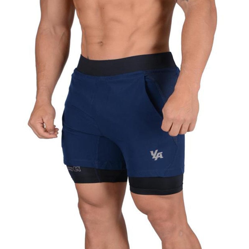 myhomenow.ch Für Ihn Navy Blue / 2XL New Running Shorts Summer Men's Gym Fitness Bodybuilding Training Quick-drying Shorts Men's Jogging Running Sports 2-in-1 Shorts