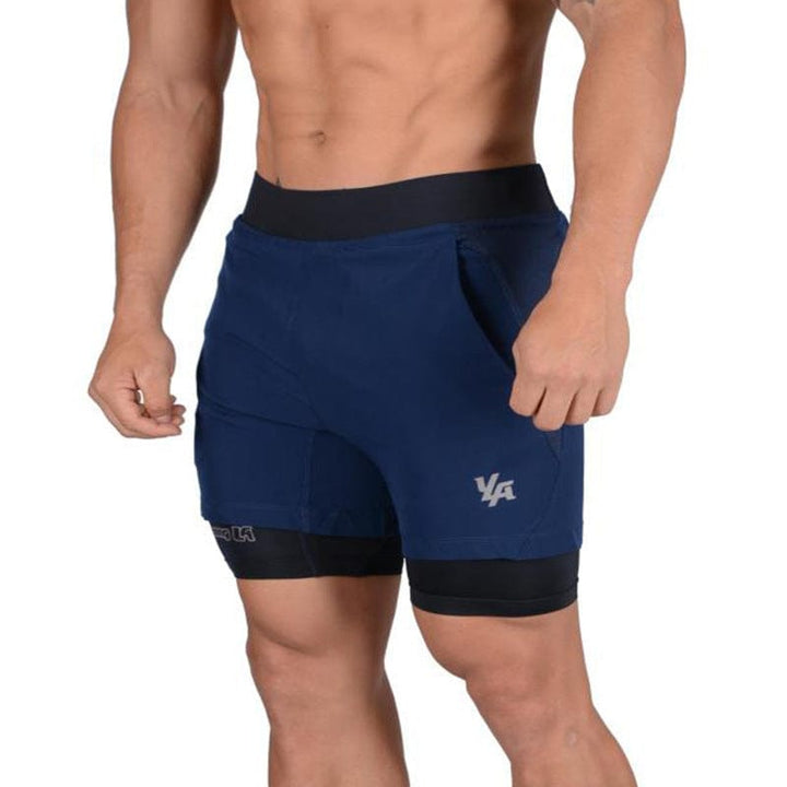 myhomenow.ch Für Ihn Navy Blue / 2XL New Running Shorts Summer Men's Gym Fitness Bodybuilding Training Quick-drying Shorts Men's Jogging Running Sports 2-in-1 Shorts