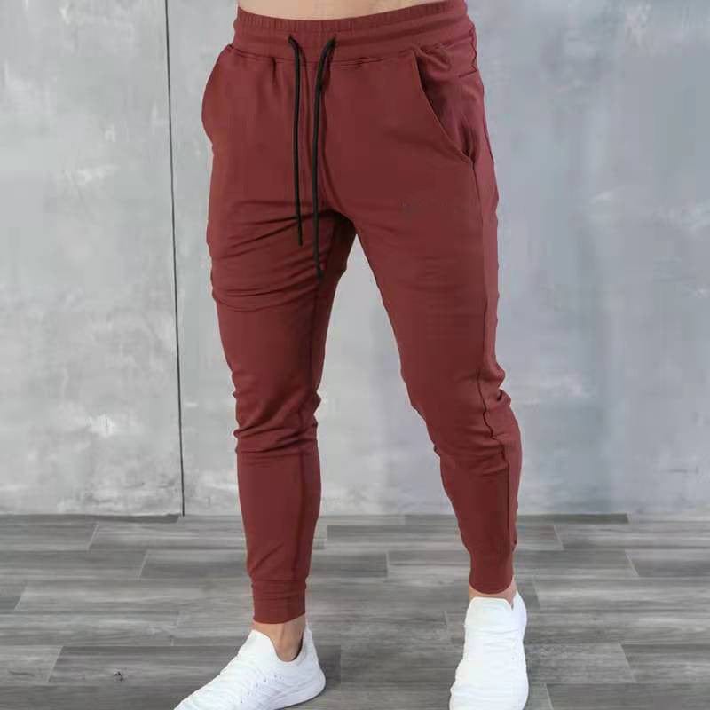 myhomenow.ch Für Ihn Rot / L Slim Fit Fitness Hosen