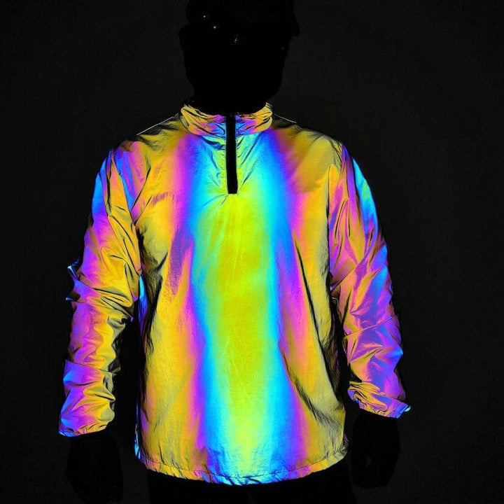 myhomenow.ch Für Ihn Royal blue / 2XL Rainbow Luminous Windbreaker Plus Size Jacket