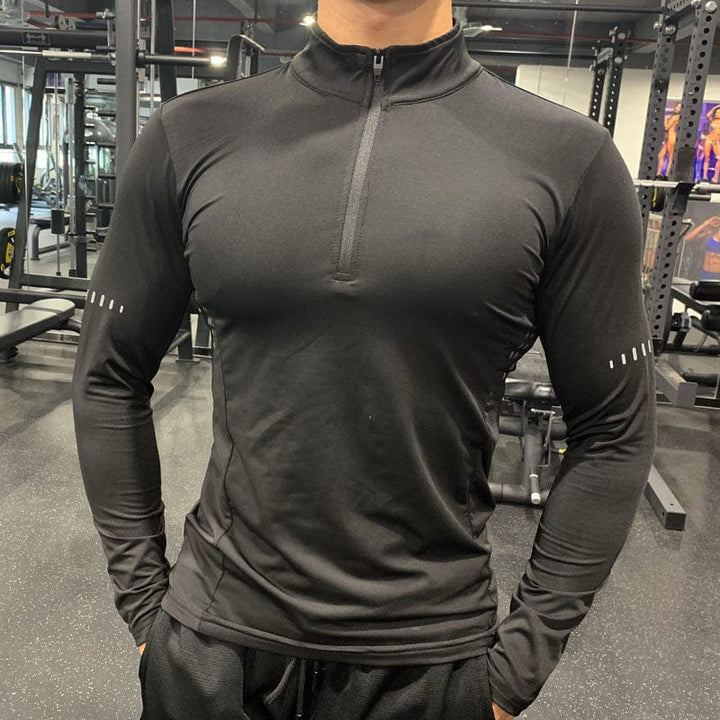 myhomenow.ch Für Ihn Schwarz / 2XL Fitness Langarmshirt