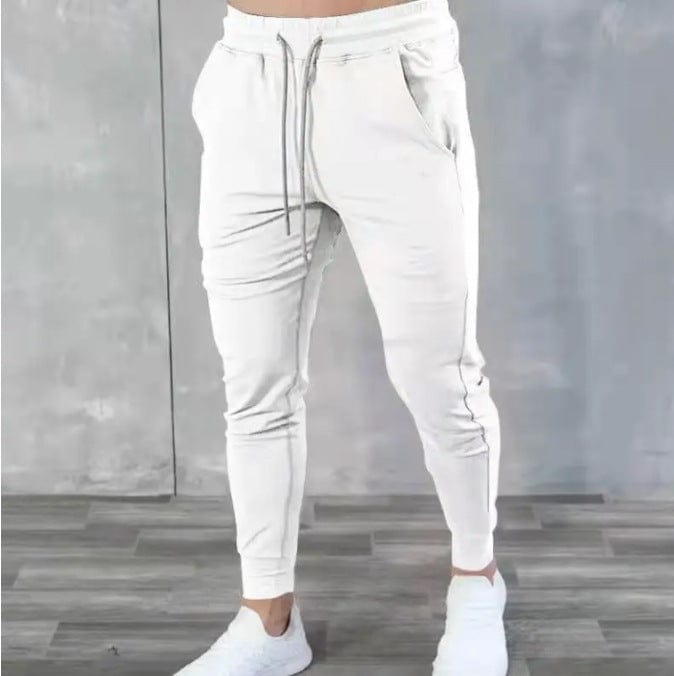 myhomenow.ch Für Ihn Weiss / L Slim Fit Fitness Hosen