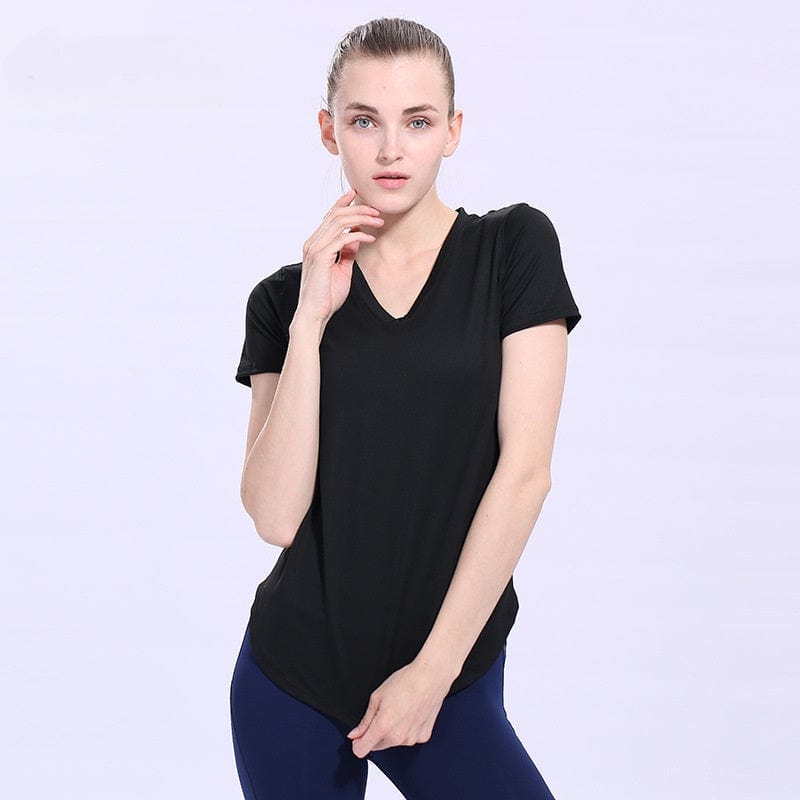 myhomenow.ch Für Sie Yoga T-shirt Sport Woman Slim Short Sleeve