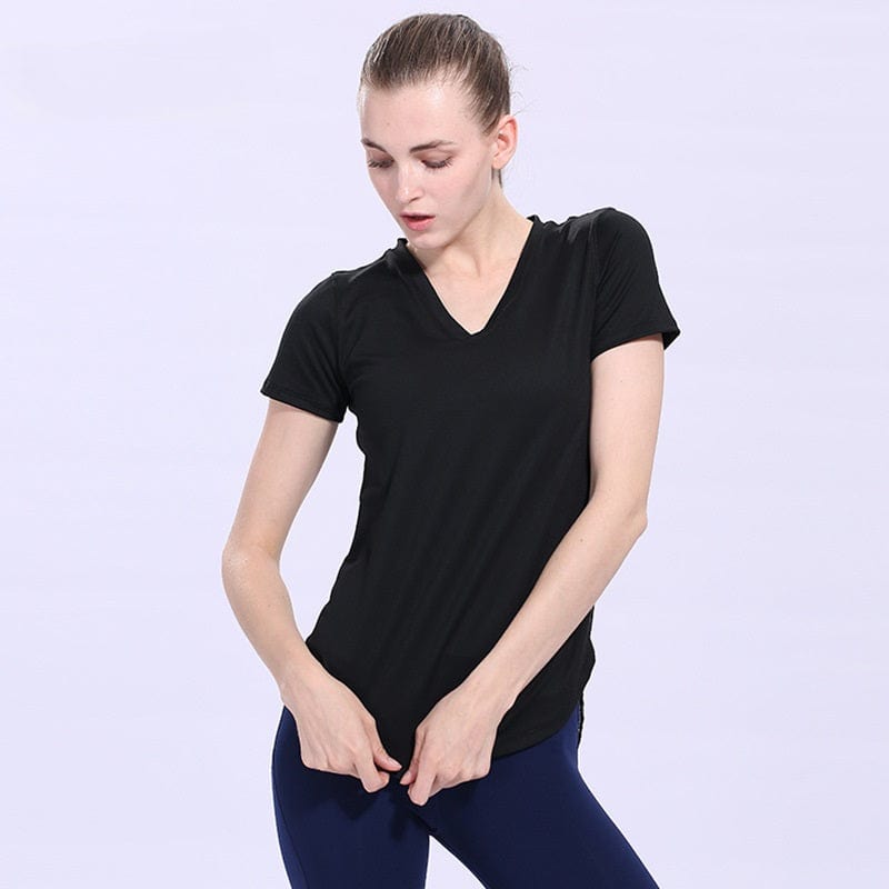 myhomenow.ch Für Sie Yoga T-shirt Sport Woman Slim Short Sleeve