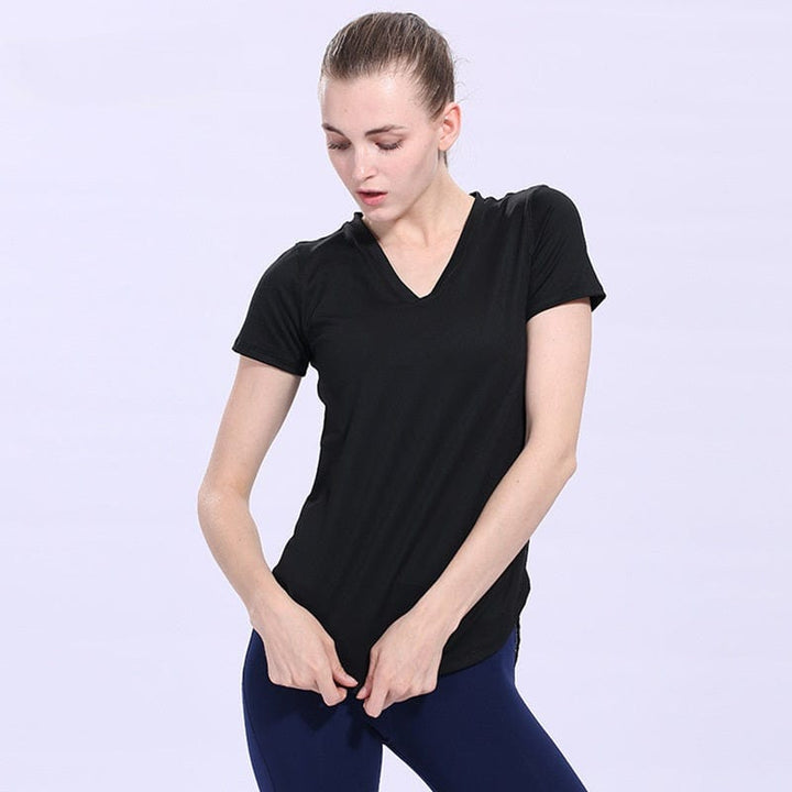 myhomenow.ch Für Sie Yoga T-shirt Sport Woman Slim Short Sleeve