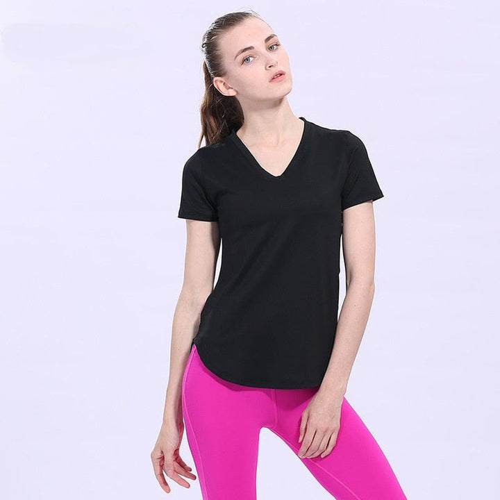 myhomenow.ch Für Sie Yoga T-shirt Sport Woman Slim Short Sleeve