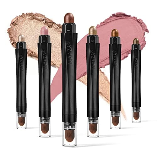 myhomenow.ch Für Sie Black LUXAZA 6PCS Shimmer Neutral Brown Eyeshadow Stick Makeup Set