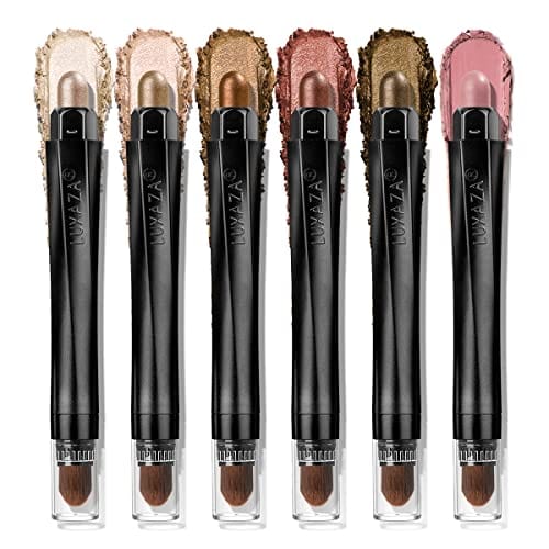 myhomenow.ch Für Sie Black LUXAZA 6PCS Shimmer Neutral Brown Eyeshadow Stick Makeup Set