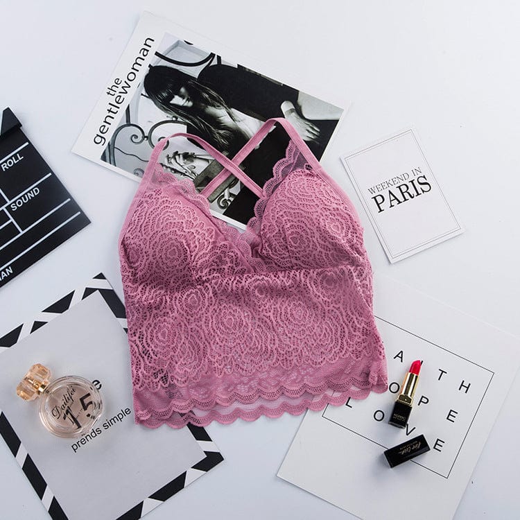 myhomenow.ch Für Sie Pink / One size Lace base detachable beauty back bra