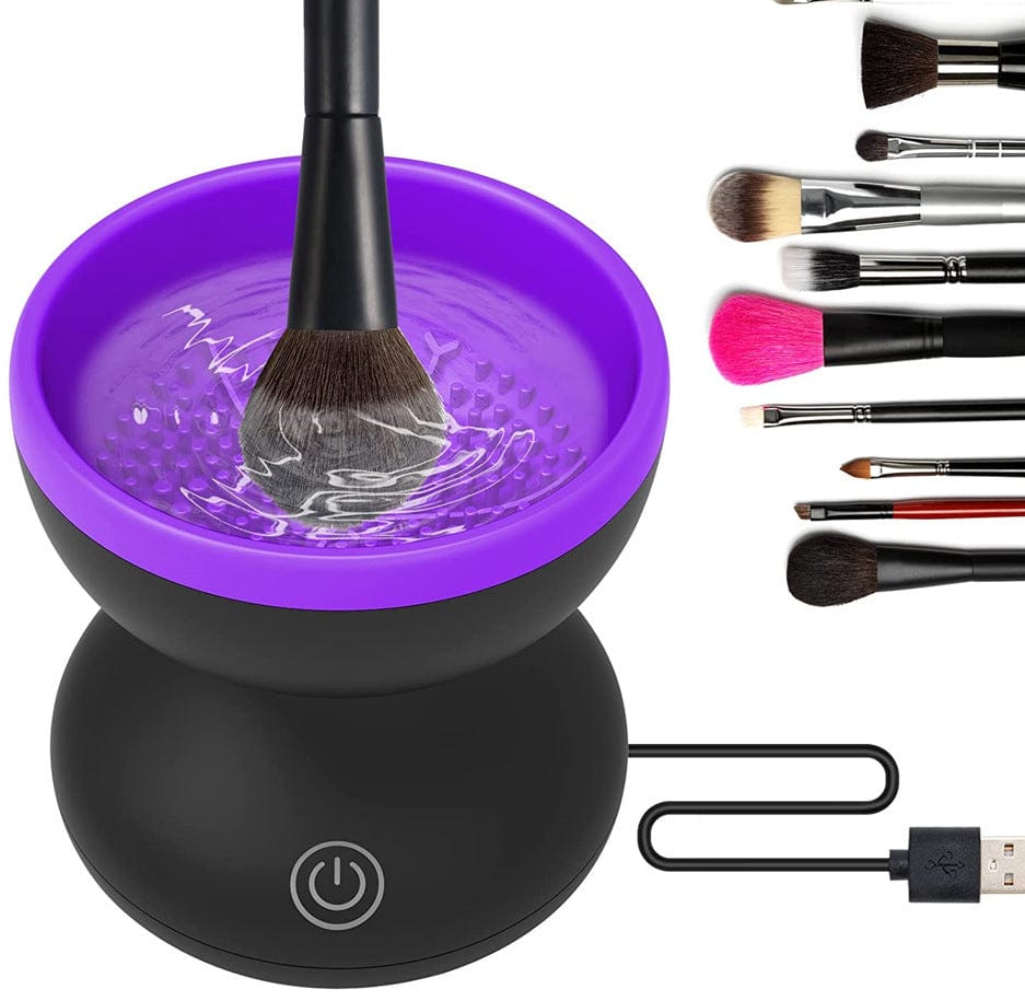 myhomenow.ch Für Sie Purple Electric Makeup Brush Cleaner Machine Portable Automatic USB Cosmetic Brush Cleaner Tools For All Size Beauty Makeup Brushes Set