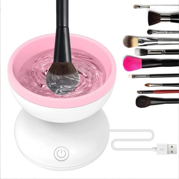 myhomenow.ch Für Sie White Powder Electric Makeup Brush Cleaner Machine Portable Automatic USB Cosmetic Brush Cleaner Tools For All Size Beauty Makeup Brushes Set