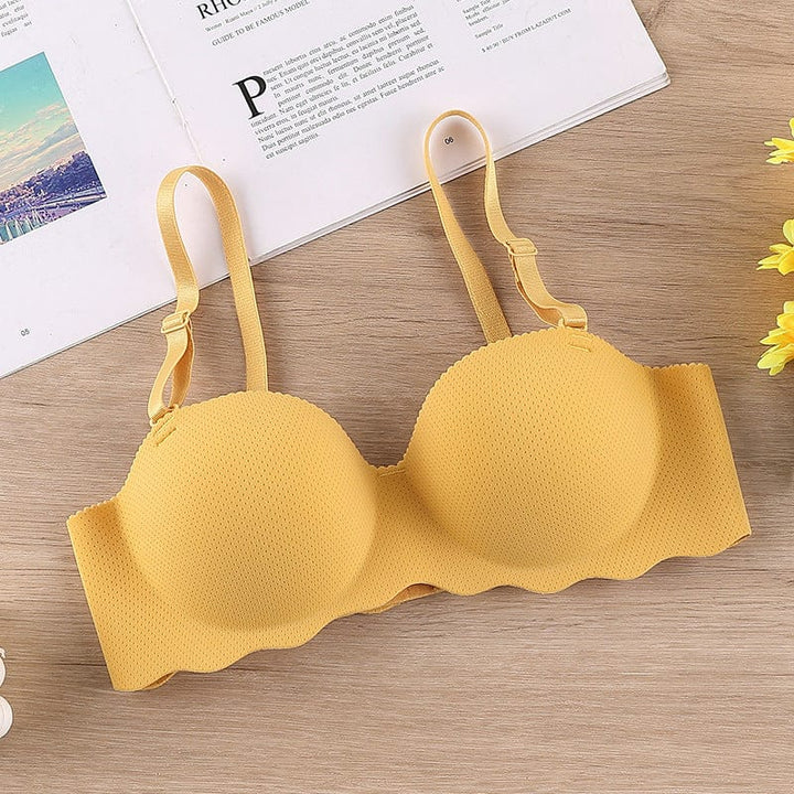 myhomenow.ch Für Sie Yellow / 32 Bra Strapless One-piece Seamless Shumei Student Underwear