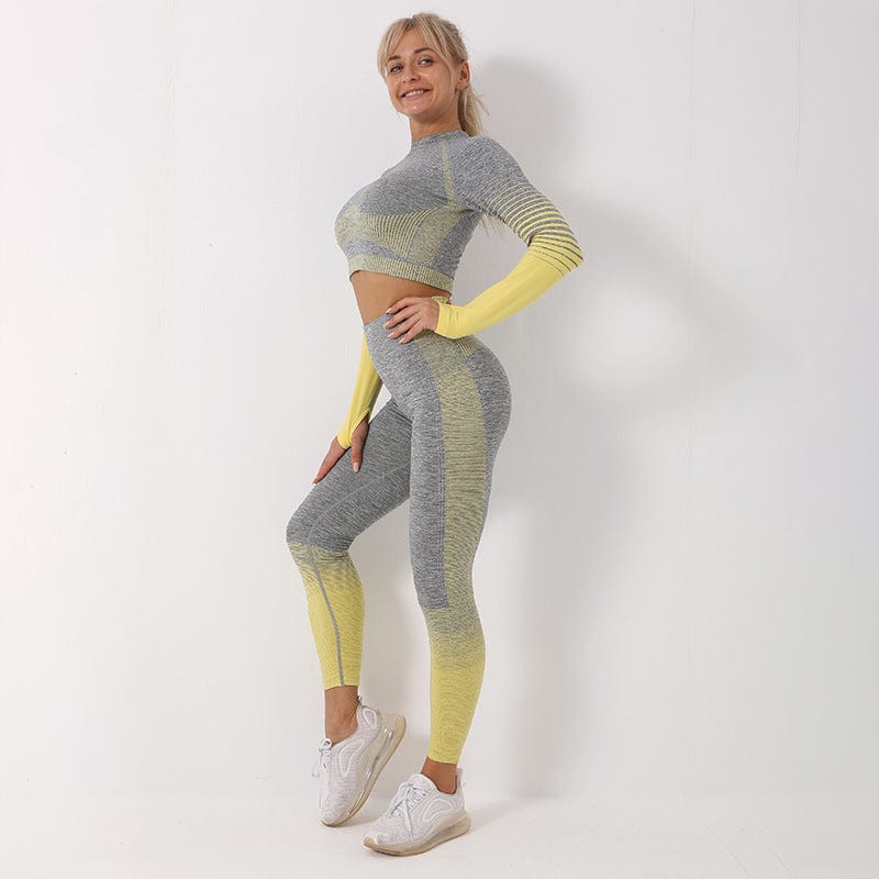 myhomenow.ch Für Sie Yellowset / L Seamless knitted yoga wear