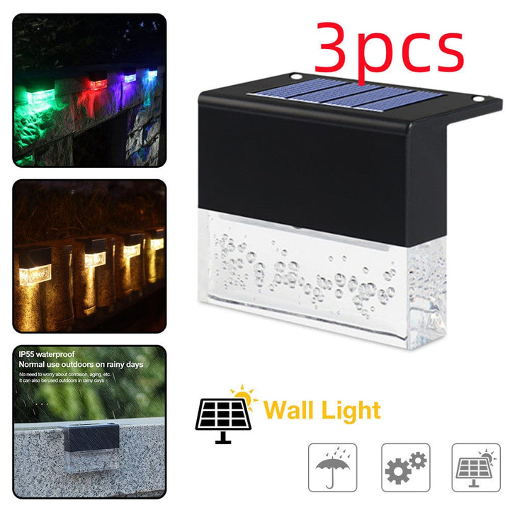 myhomenow.ch Garten Waterproof New RGB LED Solar Light Step Fence Light