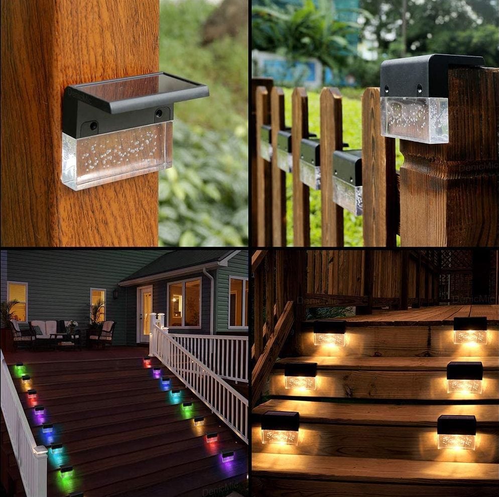 myhomenow.ch Garten Waterproof New RGB LED Solar Light Step Fence Light