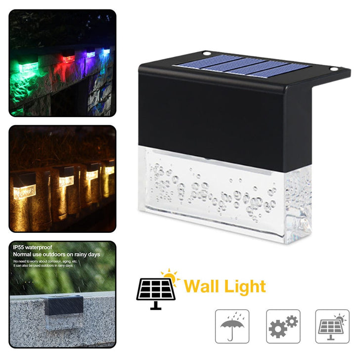 myhomenow.ch Garten Black Waterproof New RGB LED Solar Light Step Fence Light