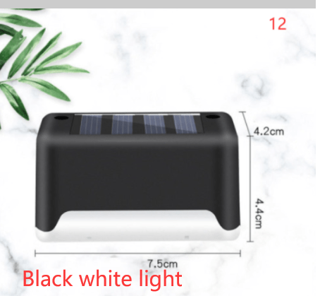 myhomenow.ch Garten Black white light / 12 New Upgrade Waterproof LED Solar Fence Lamp Solar Deck Lights Solar Step Light Outdoor For Patio Stairs Garden Pathway Step Yard