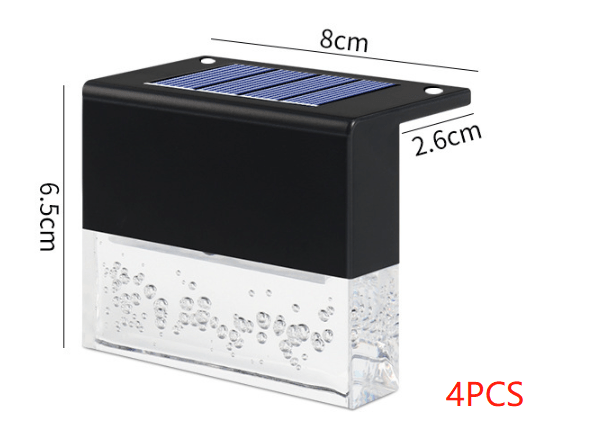 myhomenow.ch Garten Black4PC Waterproof New RGB LED Solar Light Step Fence Light