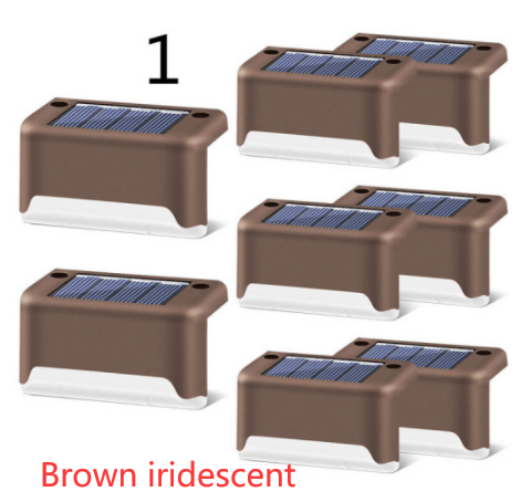 myhomenow.ch Garten Brown iridescent / 1 New Upgrade Waterproof LED Solar Fence Lamp Solar Deck Lights Solar Step Light Outdoor For Patio Stairs Garden Pathway Step Yard