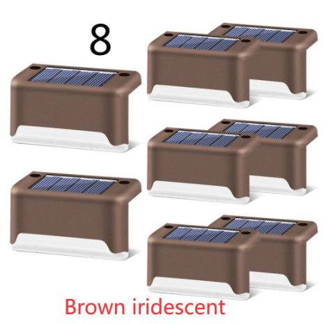 myhomenow.ch Garten Brown iridescent / 8 New Upgrade Waterproof LED Solar Fence Lamp Solar Deck Lights Solar Step Light Outdoor For Patio Stairs Garden Pathway Step Yard