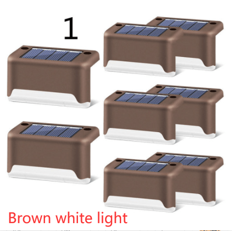 myhomenow.ch Garten Brown white light / 1 New Upgrade Waterproof LED Solar Fence Lamp Solar Deck Lights Solar Step Light Outdoor For Patio Stairs Garden Pathway Step Yard