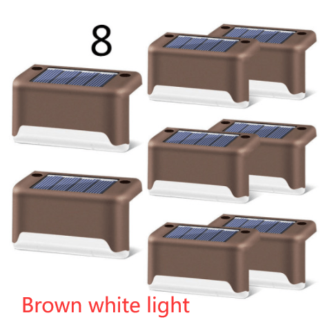 myhomenow.ch Garten Brown white light / 8 New Upgrade Waterproof LED Solar Fence Lamp Solar Deck Lights Solar Step Light Outdoor For Patio Stairs Garden Pathway Step Yard