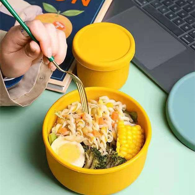 myhomenow.ch Haushalt Round Microwave Silicone Lunch Box