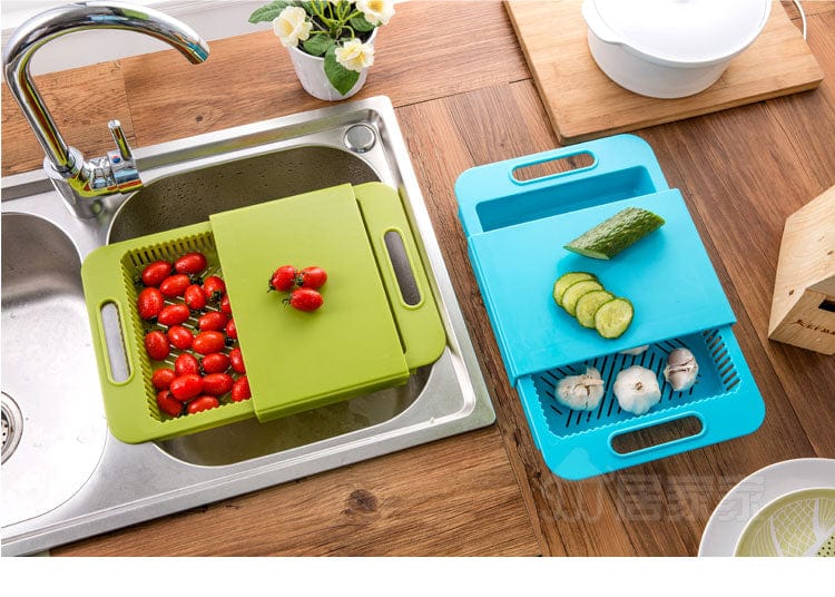 myhomenow.ch Haushalt Multifunction Kitchen Chopping Blocks Sinks Drain Basket Cutting Board Vegetable Meat Tools Kitchen Accessories Chopping Board