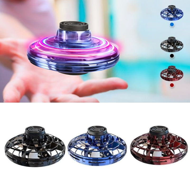 myhomenow.ch Haushalt Mini Fingertip Gyro Interactive Decompression Toy Drone LED UFO Type Flying Helicopter Spinner Toy Kids