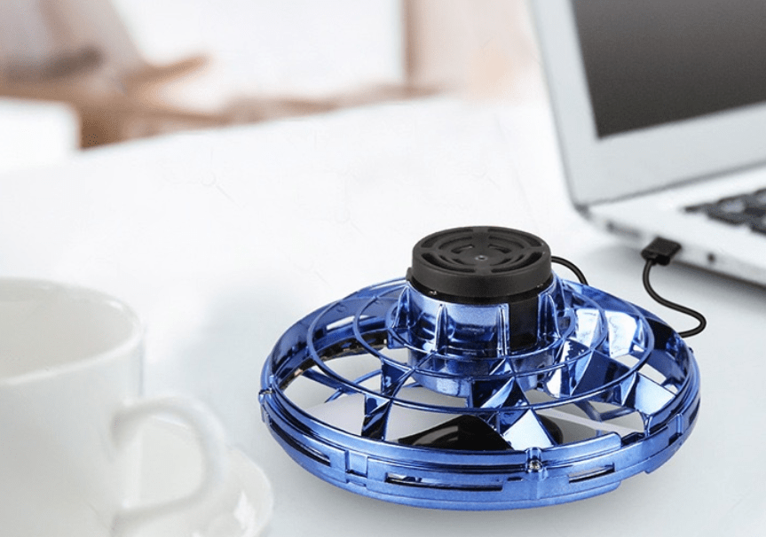 myhomenow.ch Haushalt Mini Fingertip Gyro Interactive Decompression Toy Drone LED UFO Type Flying Helicopter Spinner Toy Kids