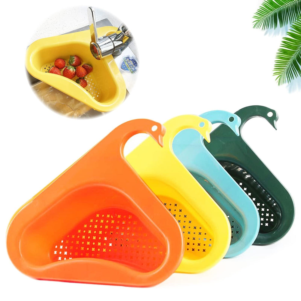 myhomenow.ch Haushalt Household Sink Hanging Fruit And Vegetable Filter Water Drain Basket Kitchen Dry And Wet Separation Swan Drain Basket