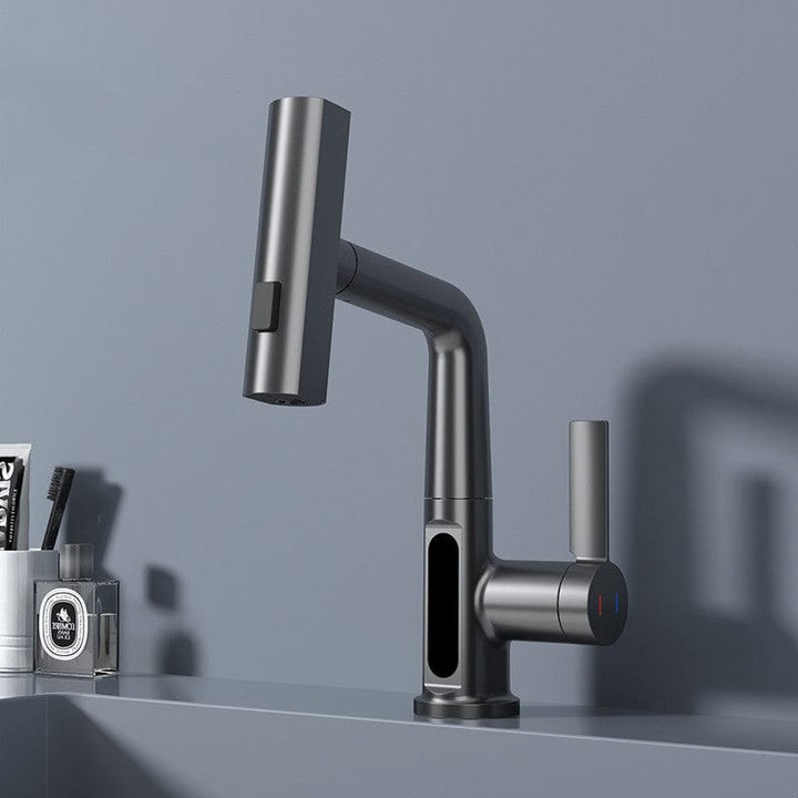 myhomenow.ch Haushalt Grau Intelligenter Wasserhahn mit Digitalanzeige