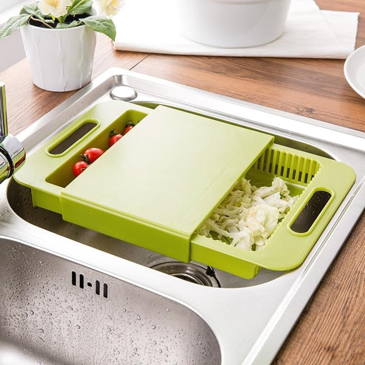 myhomenow.ch Haushalt Green Multifunction Kitchen Chopping Blocks Sinks Drain Basket Cutting Board Vegetable Meat Tools Kitchen Accessories Chopping Board