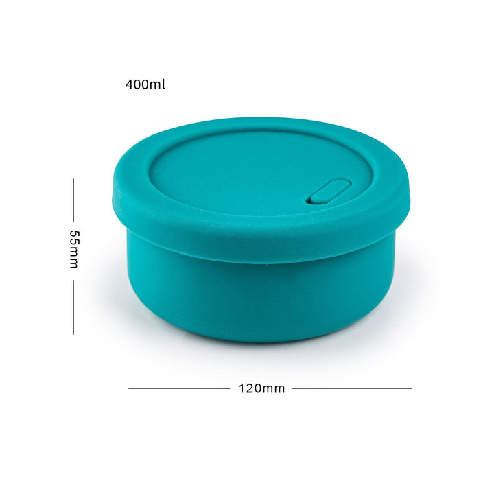 myhomenow.ch Haushalt Green Round 400ml / With air valve Microwaveable Foldable Silicone Sealed Lunch Box