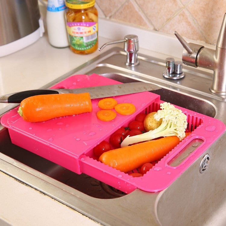 myhomenow.ch Haushalt Rose Multifunction Kitchen Chopping Blocks Sinks Drain Basket Cutting Board Vegetable Meat Tools Kitchen Accessories Chopping Board