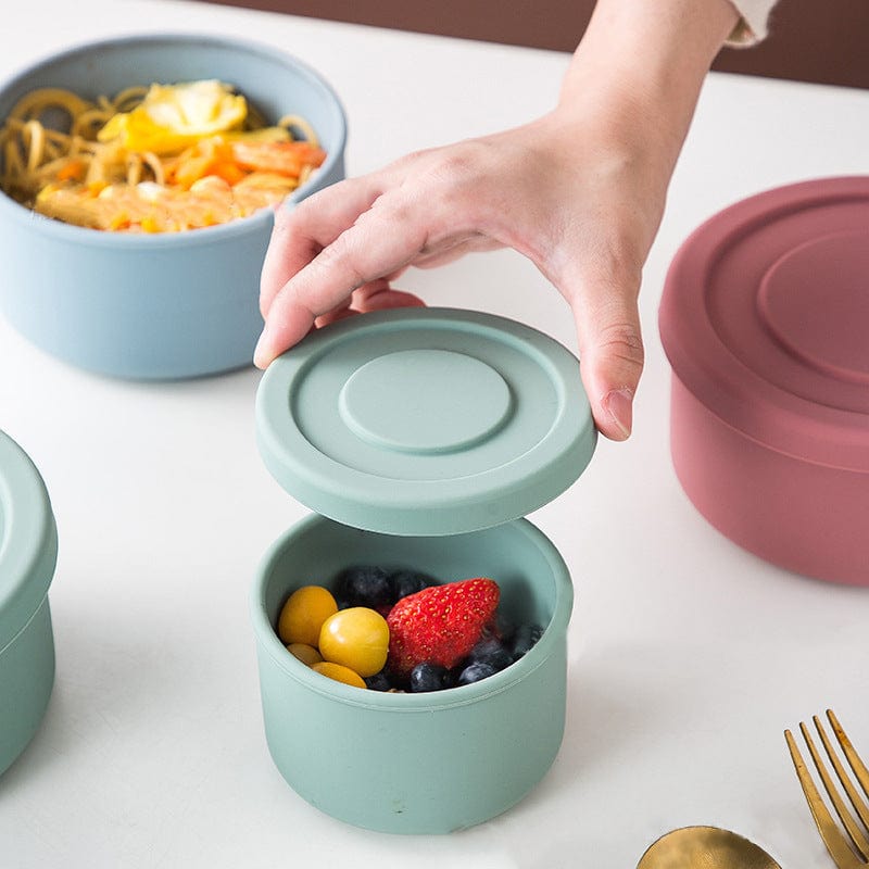 myhomenow.ch Haushalt Round 300ml / Without air valve Microwaveable Foldable Silicone Sealed Lunch Box