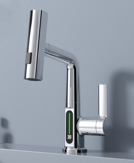 myhomenow.ch Haushalt Silber Intelligenter Wasserhahn mit Digitalanzeige