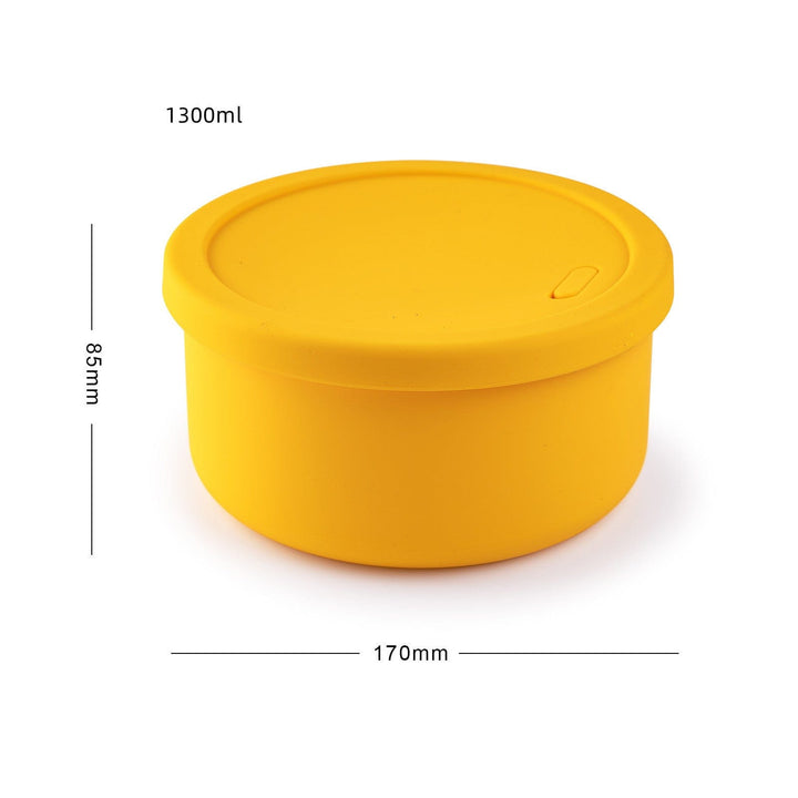 myhomenow.ch Haushalt Yellow Round 1300ml / With air valve Microwaveable Foldable Silicone Sealed Lunch Box