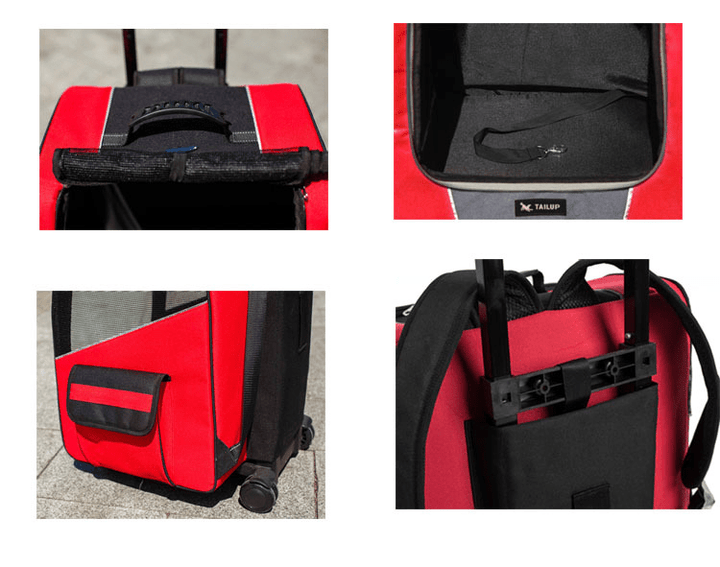 myhomenow.ch Haustier Red / M Kleine Pet Rad Träger Hund Katze Tragbare Kinderwagen Rucksack Atmungsaktiv Puppy Roller Gepäck Auto Reise Transport Tasche