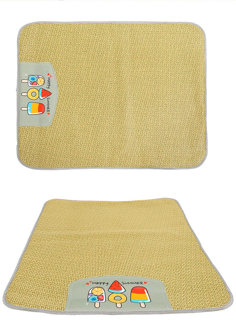 myhomenow.ch Haustier Thickened cold rattan mat / 2XL Haustier Matte Kaltgras Kühlung Sommer