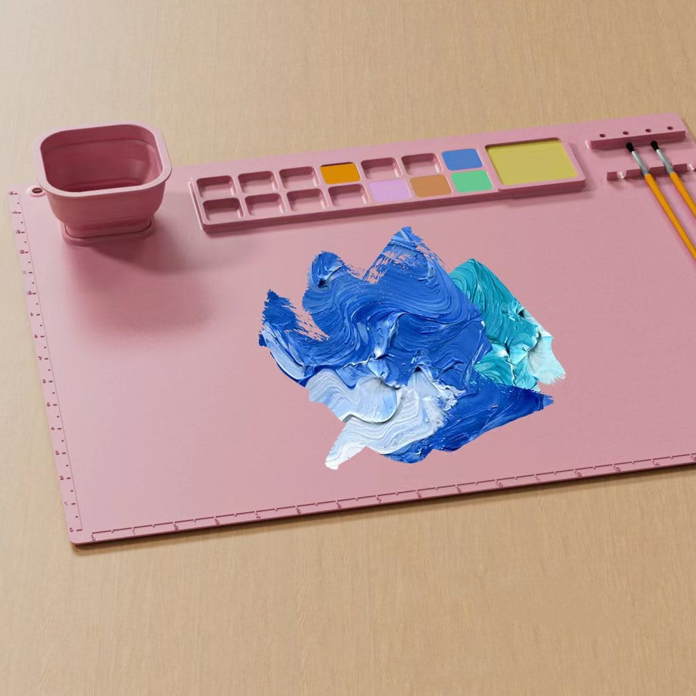 myhomenow.ch Kinder Handmade Erasable Washable Plastic Silicone Palette Children's Painting Mat