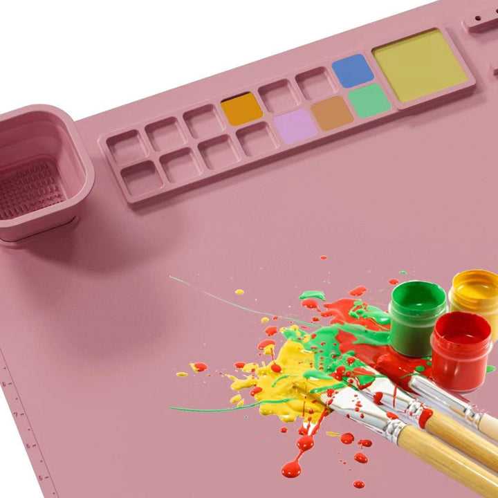 myhomenow.ch Kinder Handmade Erasable Washable Plastic Silicone Palette Children's Painting Mat